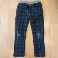 タータンチェック 裏起毛パンツ 120cm