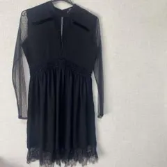 【ZARA】ブラックレースワンピース パーティ 結婚式 レディース ドット
