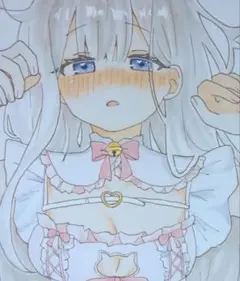 Y*i様 手描きイラスト オリジナル 色紙 一点物 アナログ バニーガール