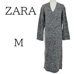 ★美品 ZARA ザラ グレー系 ロング ニットワンピース M