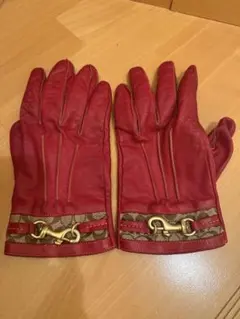 COACH レザー手袋　赤