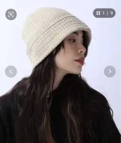 JEANASIS アイボリー編み物バケットハット