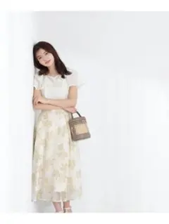 プロポーションボディドレッシング　オーガンプリントスカート S イエロー