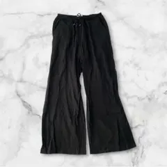 【マーク＆スペンサー】リネンブレンド ワイドパンツ ストレート ウエストゴム紐L