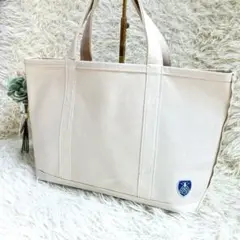美品✨ 希少 オーシバルキャンパストート蜂ワッペントートバッグ　ホワイト　A4のサムネイル