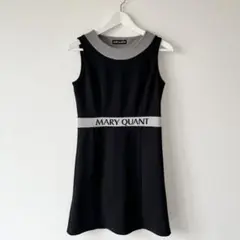 MARY QUANT ノースリーブ ワンピース ブラック 38 ロゴのサムネイル