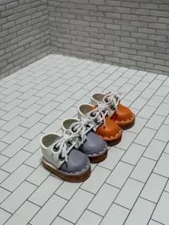 Dねんどろいどどーる用 本革シューズ オレンジ✖️ミント ラベンダー