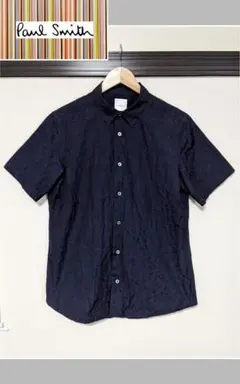 【Paul Smith】半袖シャツ/総柄/花柄/金ボタン/ロゴ/日本製/美品のサムネイル