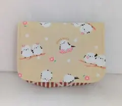 フタにファスナー☆移動ポケット☆シマエナガ☆ピンク☆ハンドメイド