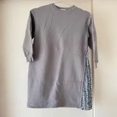 【ママおそろい可】pairmanon 裏起毛 ワンピース 120 サイドプリーツ