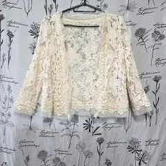 668 LOIS CRAYON 花柄レースカーディガン アイボリー 長袖のサムネイル