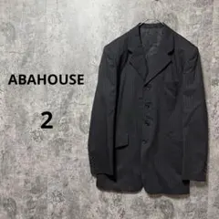 a4249【アバハウス】テーラードジャケット ストライプ 春夏 背抜き サイズ2