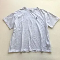 ユーエスポロアッスン Tシャツ グレー F 刺繍ロゴ ゆったり 綿100%