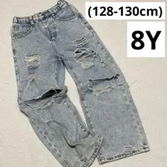 訳あり キッズ デニム ダメージデニム ブルージーンズ ダメージ 130cm