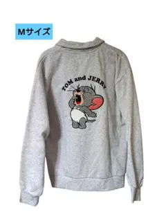 【新品】トムとジェリー タフィー ハーフジップ刺繍 裏起毛トレーナー M