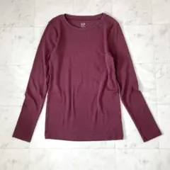 ギャップ GAP カットソー S 長袖 ボルドー クルーネック
