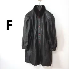 ヴィンテージ古着 ファー付き 本革 レザーコート　牛革 ブラック