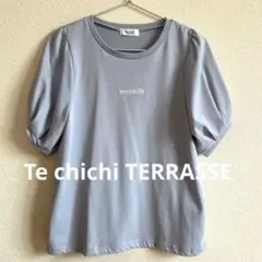【Te chichi】パフスリーブTシャツ ロゴ入り ライトブルー 未使用品のサムネイル