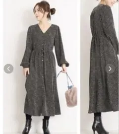 Spick & Span ドット柄ロングワンピース