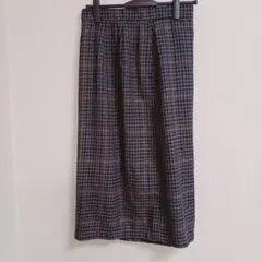 GU ジーユー チェック柄 ナロースカート ロングタイトスカート スリット