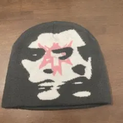 skoloct スコロクトドル柄 パープル キャラクター ニット帽 ビーニー skoloct スコロクトドル柄 パープル キャラクター ニット帽 ビーニー