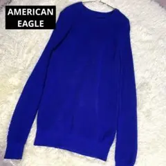 アメリカンイーグル　シンプル　ニット　セーター　ブルー 長袖　秋　冬