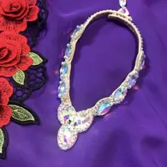 ベージュV字型ネックレス　社交ダンス☆ベリーダンス