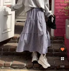 ギンガムチェック フレアスカート