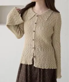 apres jour clair ベージュ長袖セーター