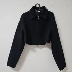 Chico ウールショート丈フロントジップシャツジャケット