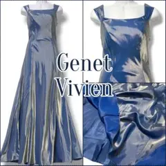 Genet Vivien ジュネビビアン 高級 ロングドレス 光沢 青 ブルーのサムネイル
