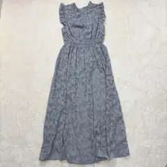 GRL ノースリーブワンピース ロング丈 花柄 清楚系 きれいめ 小さめ フリル