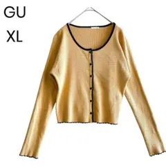 GU リブカーディガン ショート丈 韓国風 XL 大きいサイズ 通勤 1446