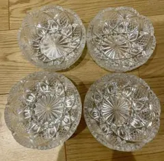 HOYA クリスタルガラス　カットガラス　サラダボウル　4個のサムネイル