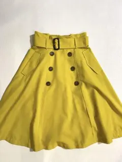 Apuweiser-riche マスタードイエロー フレアスカート ベルト付きS