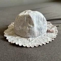 petit main 花柄 ベビー帽子。