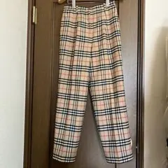 BURBERRYS バーバリー　ノバチェック　ウール　タック　パンツ9号