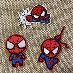 刺繍アイロンワッペン スパイダーマン3枚