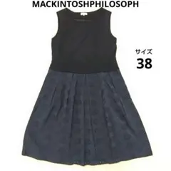 MACKINTOSHPHILOSOPH ノースリーブワンピース　紺　38 日本製のサムネイル
