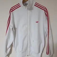 激レア ヴィンテージ adidas トラックジャケット 白 赤 デサント期