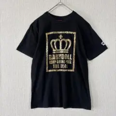 BABYDOLL /半袖Tシャツ ブラック ゴールドプリント レオパード柄のサムネイル