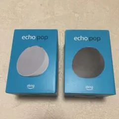 Amazon Echo Pop スマートスピーカー 本体 2個セット　白、黒のサムネイル