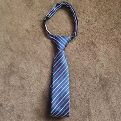 COMME CA ISM　子供用ネクタイ　ストライプ　紺色　LLサイズ