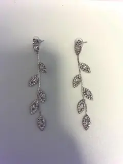 リーフモチーフクリスタルピアス　ブライダル