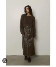 ALEXIA STAM フェイクレザー ロングスカートのサムネイル
