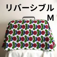【Ｍ】犬用猫用クレートカバーリバーシブル赤北欧風薔薇✕黒地に白ドット柄
