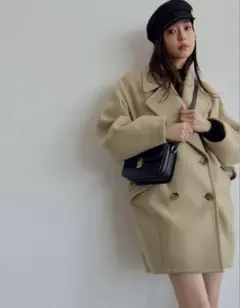 SNIDEL ベージュ 新品　ウールコクーンダブルコート PONTETORTO