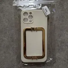 iPhone 12 Pro ホワイトケース ゴールドフレーム