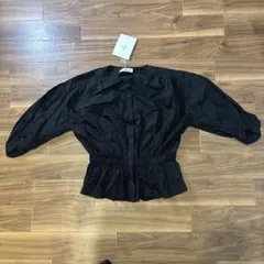 新品 Sonny Label バルーンスリーブブラウス 黒 F ペプラム