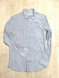 ユニクロ　ブラウス　tシャツ　グレー　麻100% M メンズ